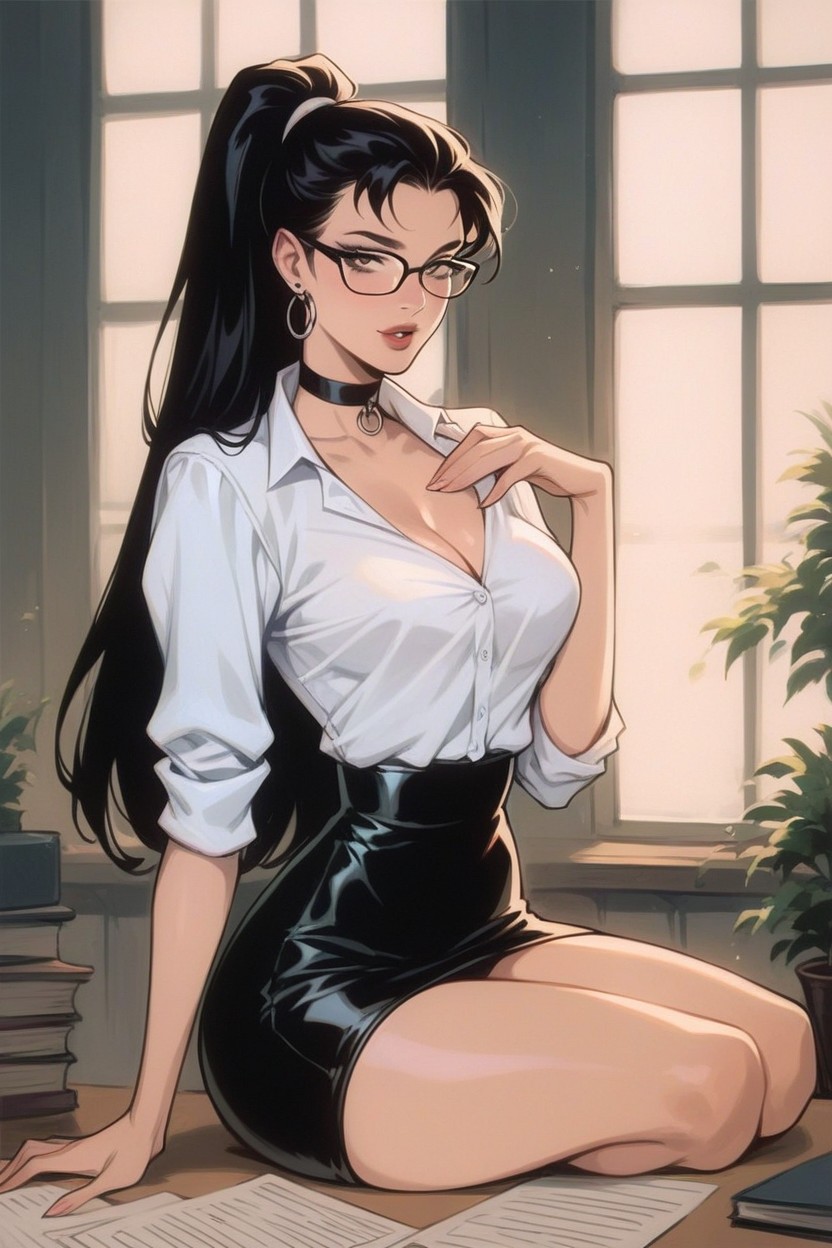 Office, Kneeling, Embraced Face Hentai AI Porn