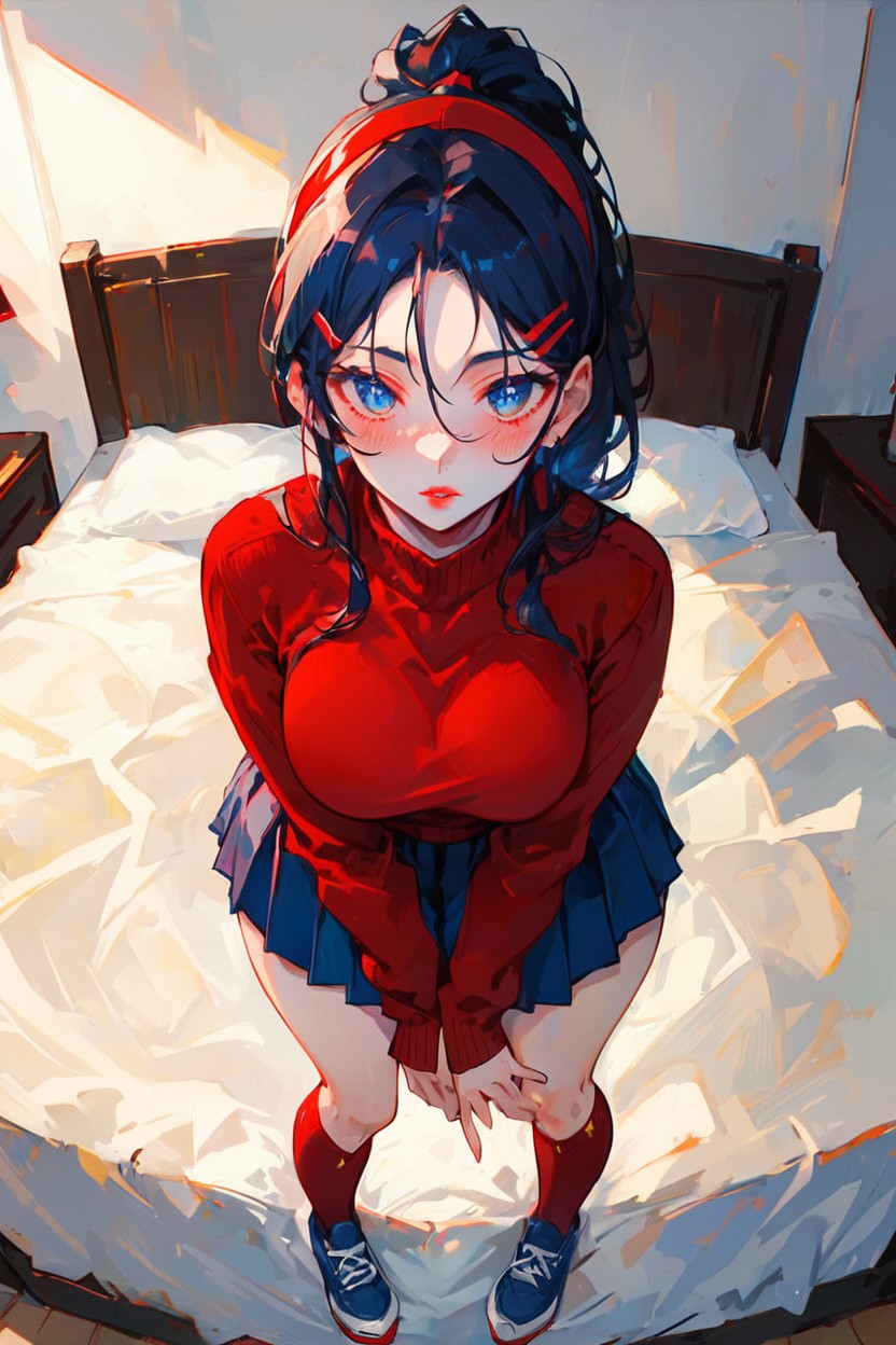 Agachándose, Wide Hips, Pale Skin Hentai IA