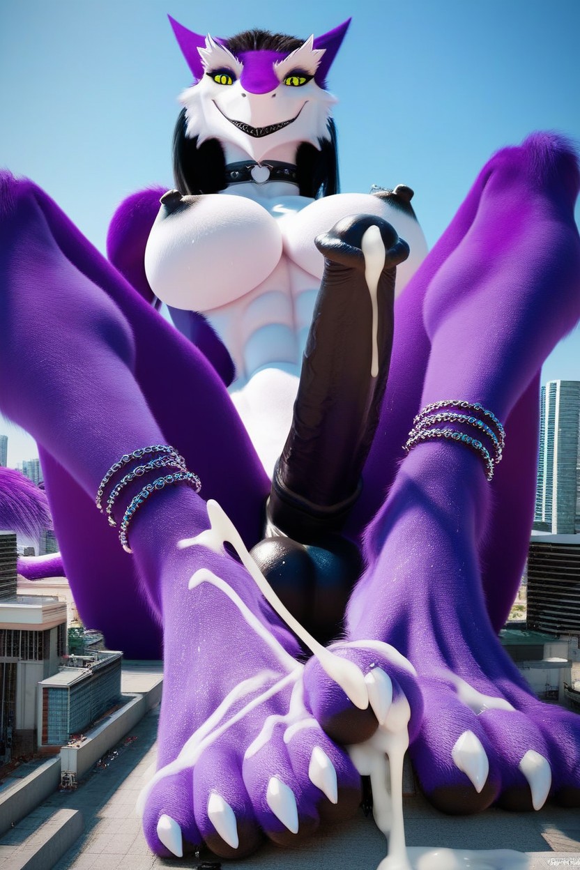 Detailed, City, Pedicured Toes Furry AI Porn