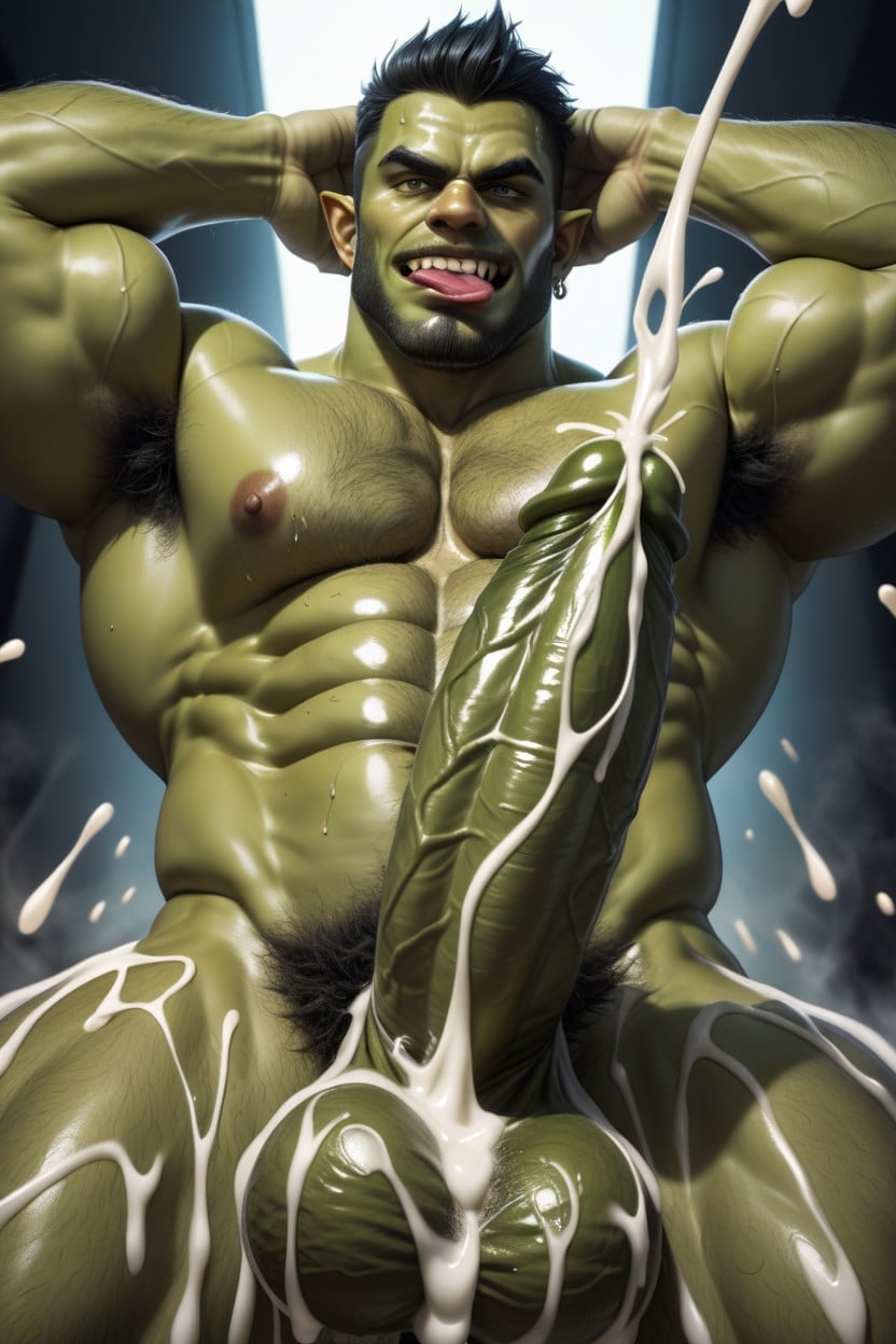 Armpit Hair, Greensemen, Hyper Pecs Frottage AI Gay Porn
