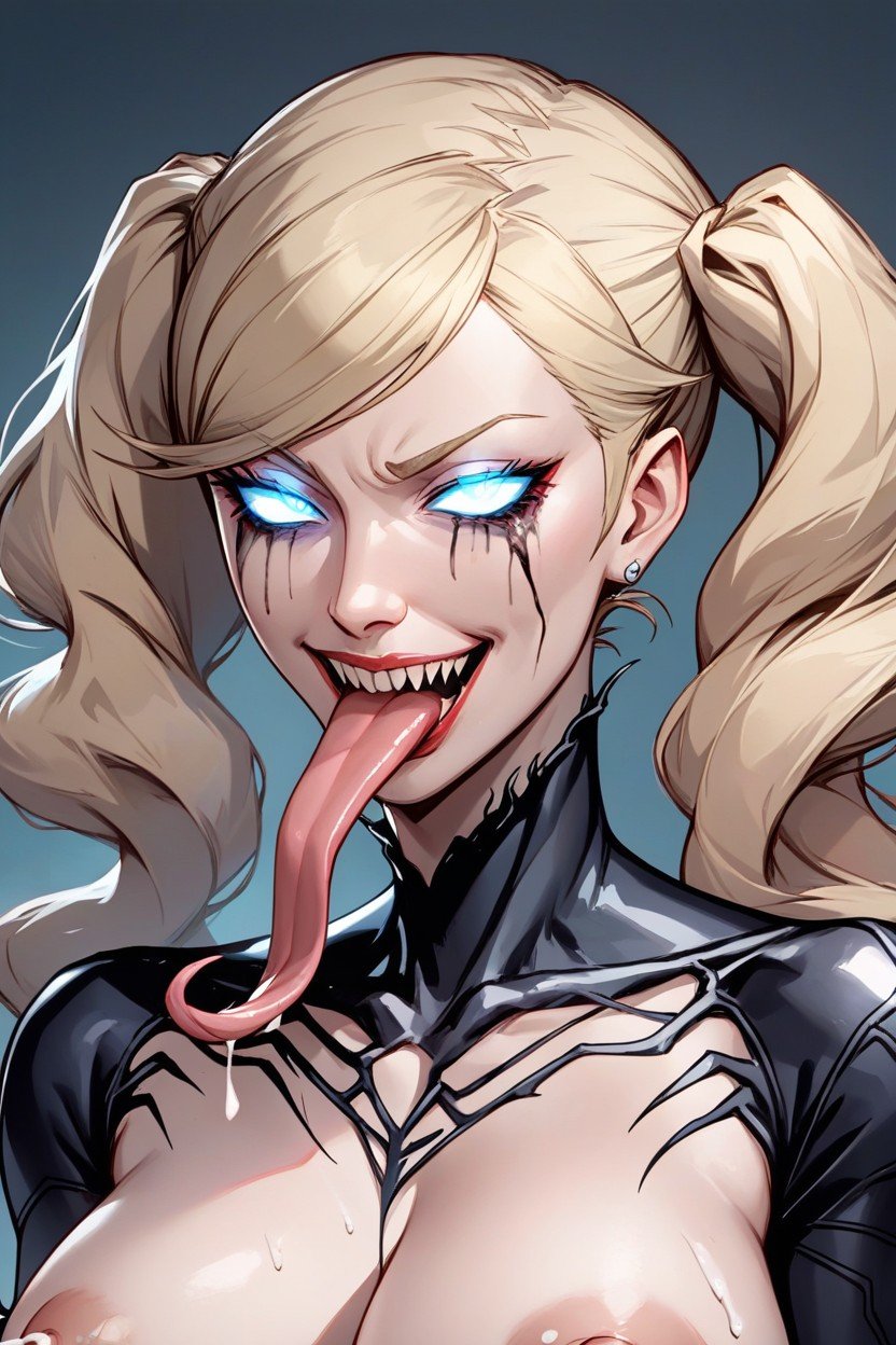 Smug Expression, Venom Suit, Blonde Hair Hentai AI Porn