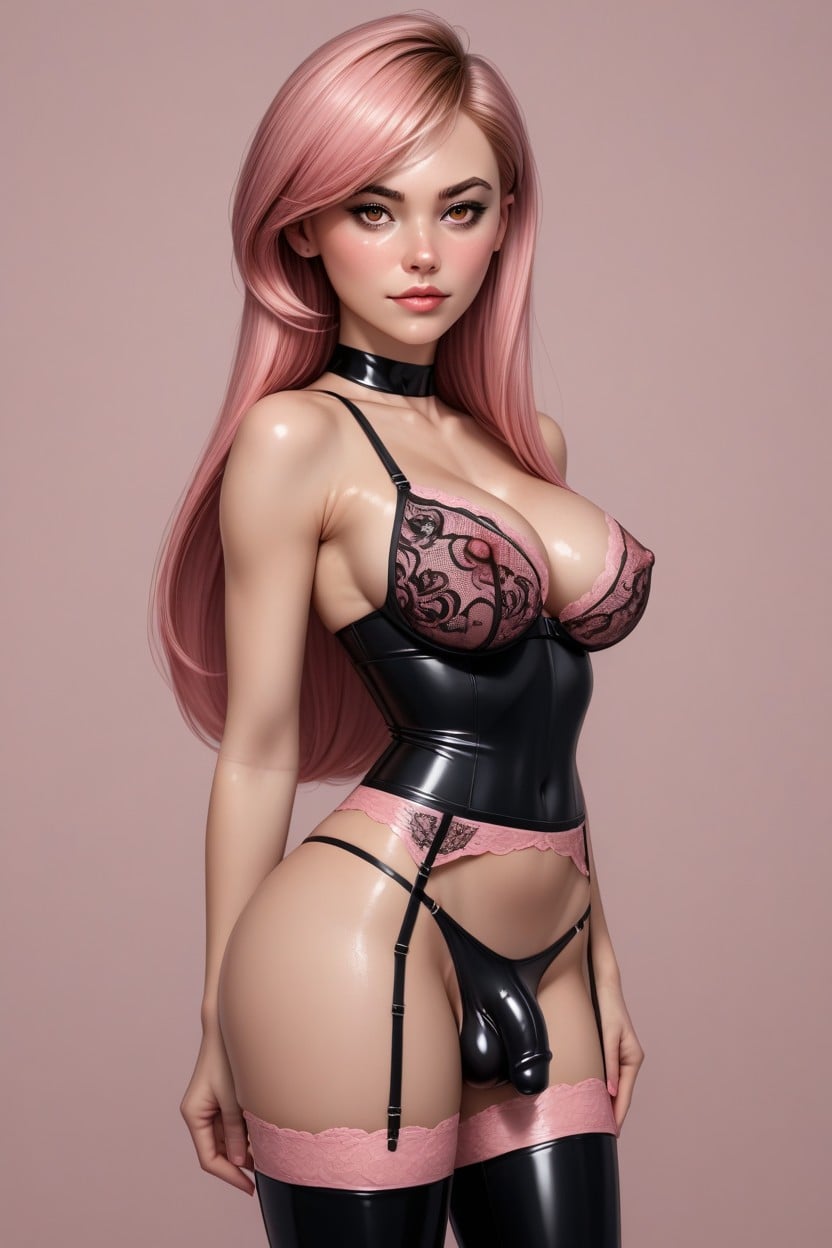 Shiny_skin, Small, Perky_breast Shemale AI Porn