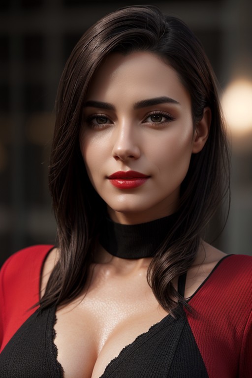 Roblox Character With Red-black Clothing And Big Visible Tits Furry AI Porn