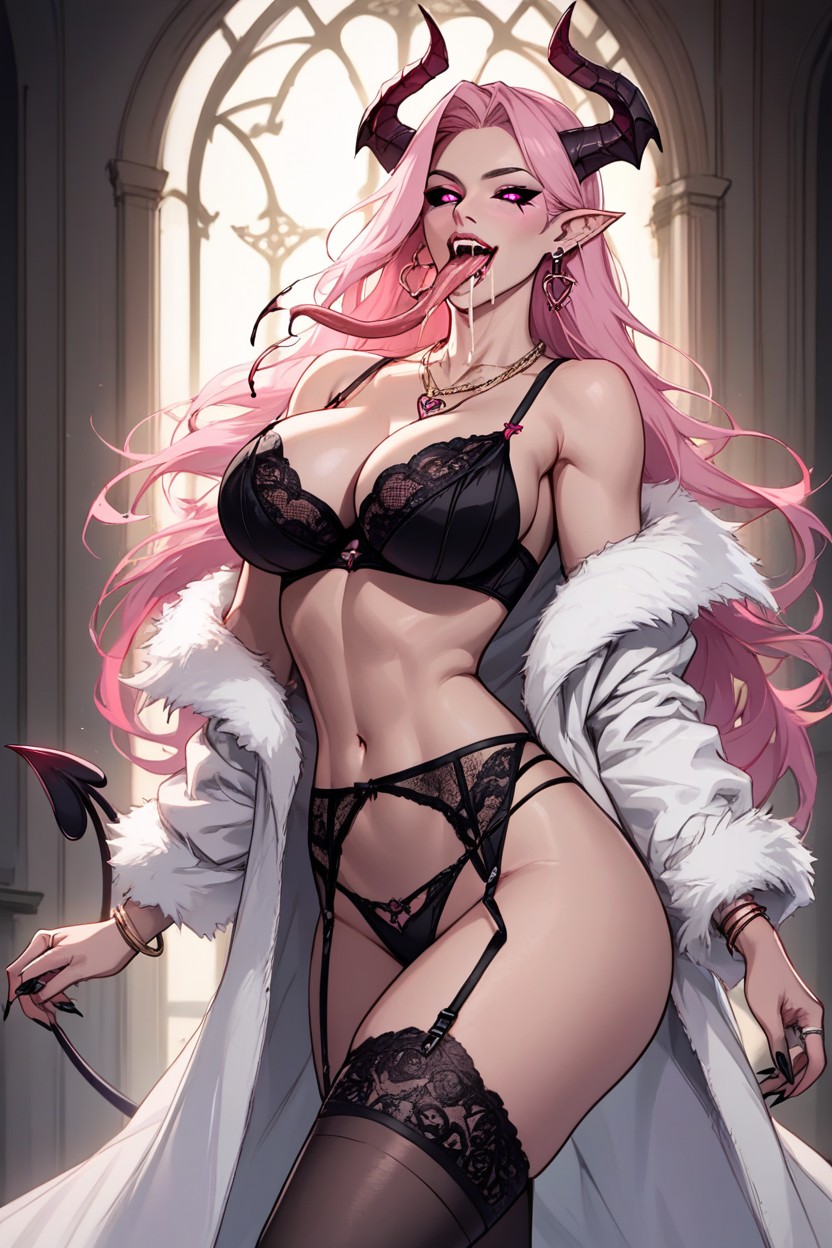 Black Nails, Pink Eyes, Waist Hentai AI Porn