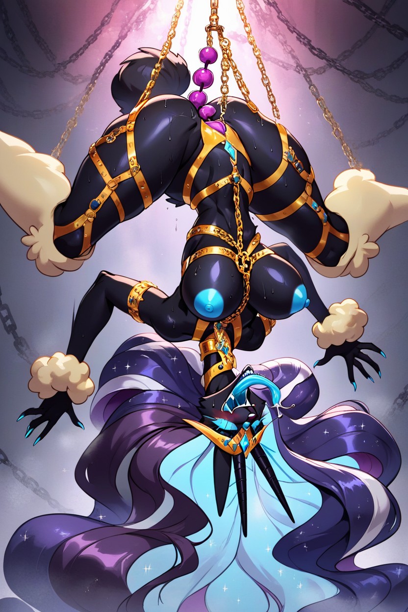 Drooling, Excessive Body Jewelry, Arched Back Furry AI Porn