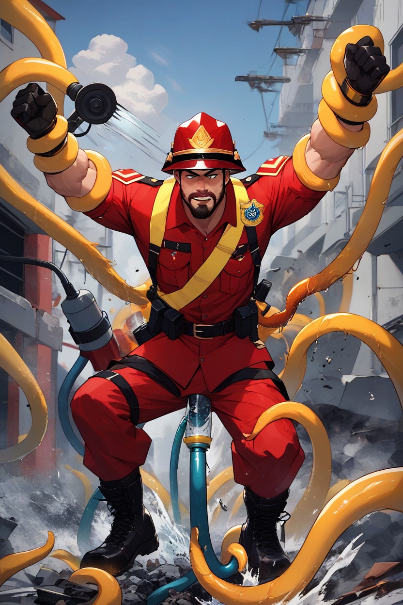 Yellow Safety Sash Belt, Tentacle Penetration, Combat Boots AI Gay Porn