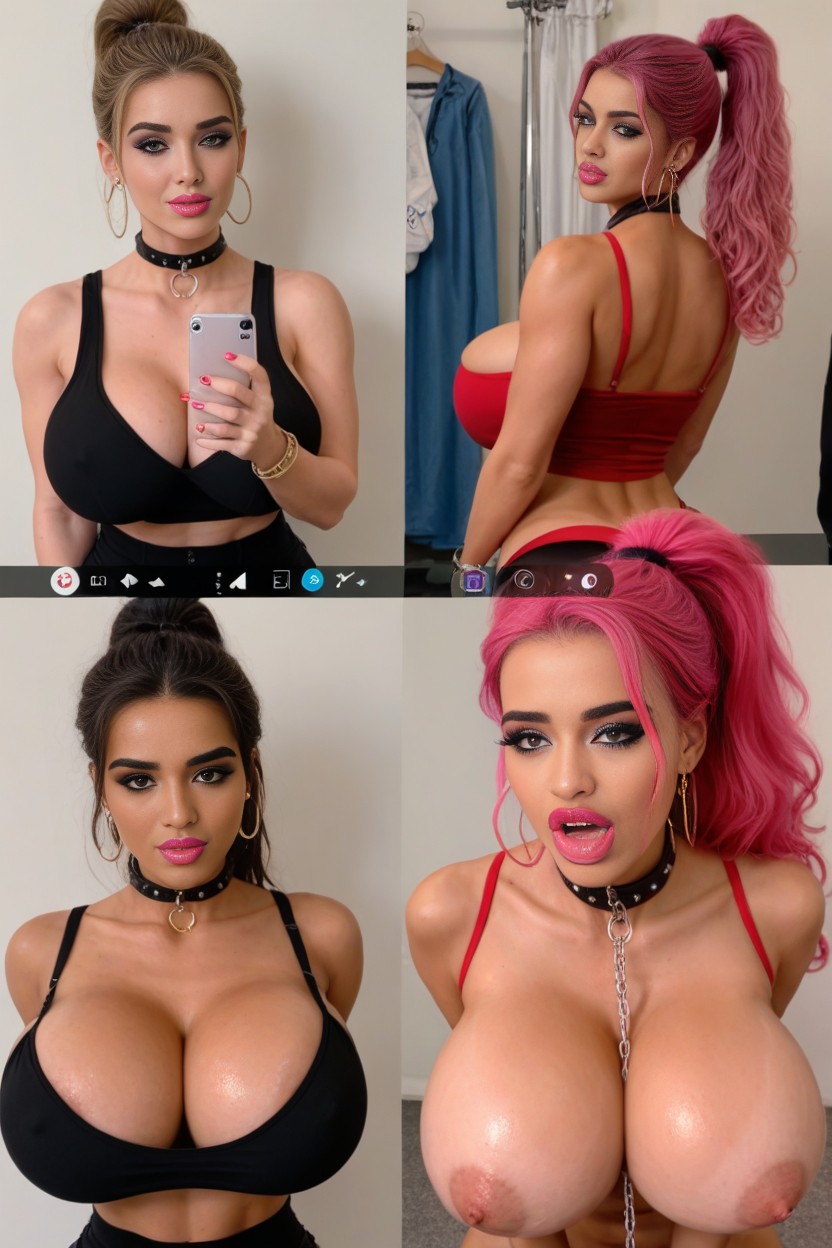 Collar (restraints), Natural Breasts, Extremely Large Ass AI Porn
