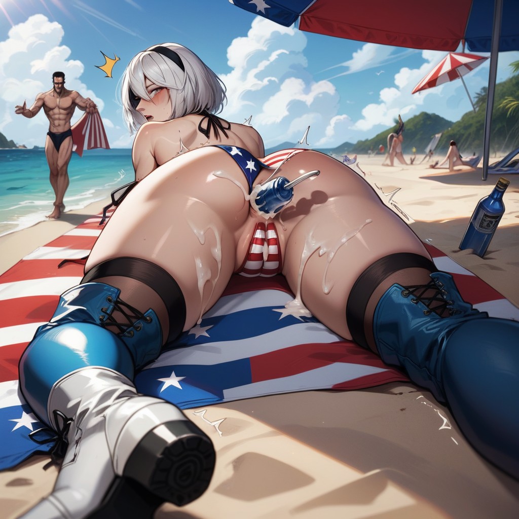 From Behind, Bikini, Trembling Hentai AI Porn