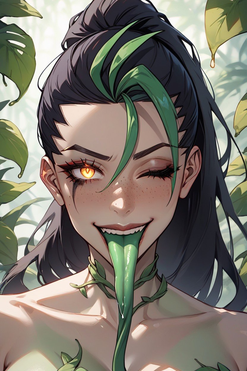 Poison Ivy, Long Tongue, Green Tongue Транссексуалы AI порно