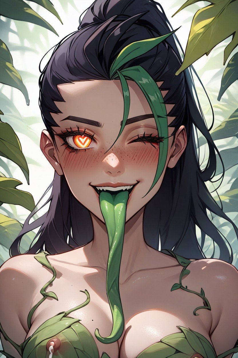 Poison Ivy, Nemona Corrupted By Poison Ivy, Maliciosa (sorrindo Enquanto Ruborizada) Hentai IA pornografia