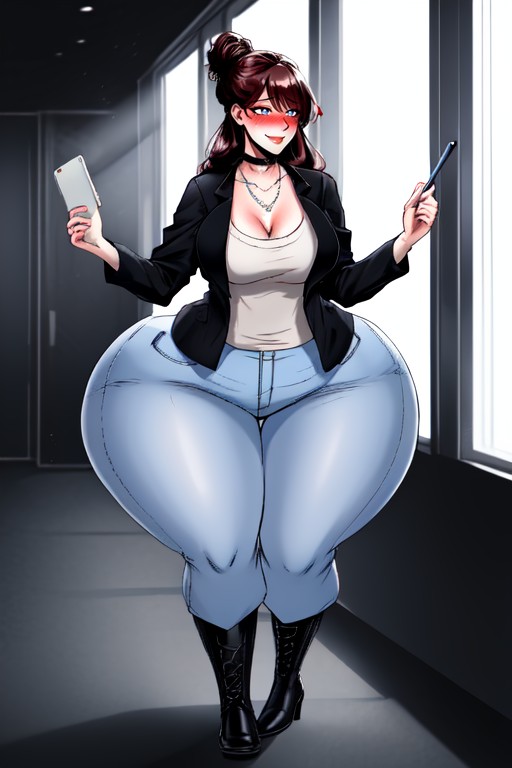 Wide Hyper Saddlehips, Large Hips, Big Pendulous Shapely Breasts AI Porn