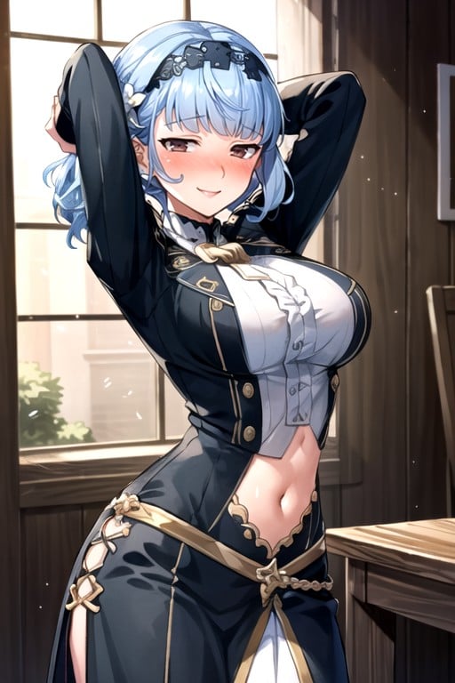 Crop Top, Kunststil Mit Dickeren Linien, Marianne (fire Emblem)Transfrau KI-Porno