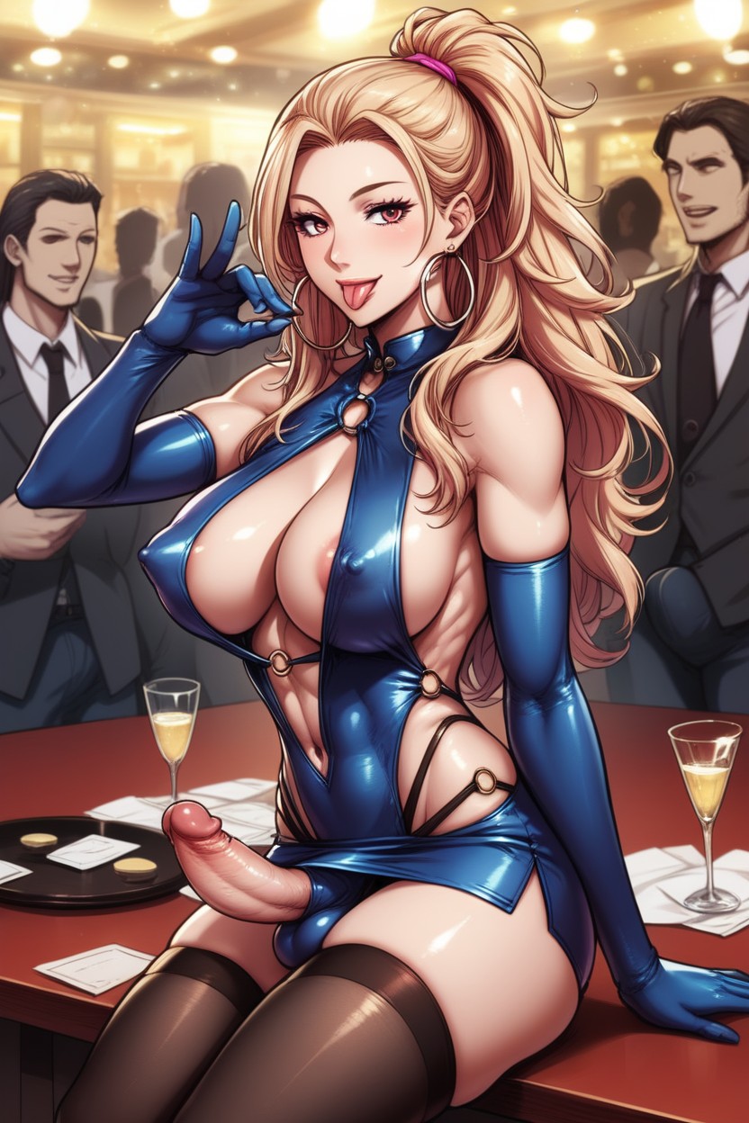 Backless_dress, Toned, Crowd Shemale AI Porn