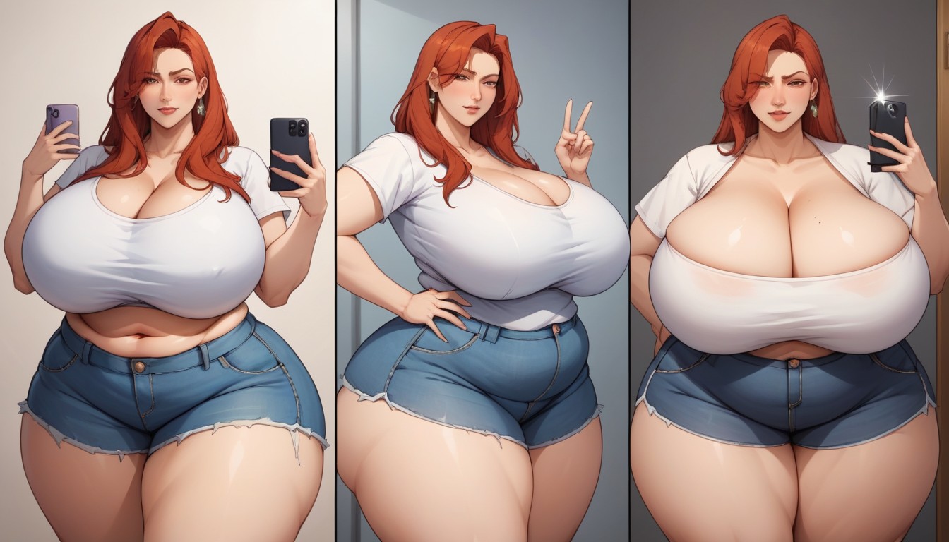 Ssbbw, Multiple Views, Extremely Mega Extra Extra Fat Thick Feedee Woman Waifu With Thick Wide Hips Hentai AI Porn