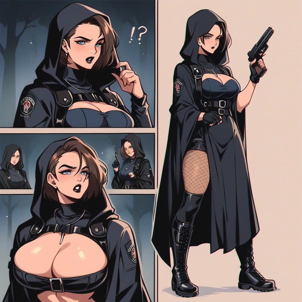 Wear Black Robe, Wear Tactical Boots, Night Hentai AI Porn
