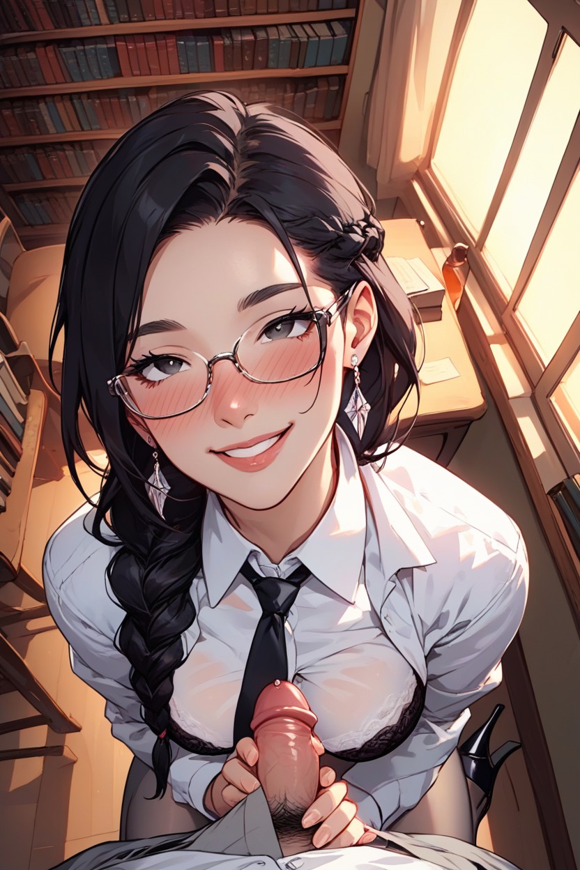 Smile, From Above, Gray Tailored Jacket Hentai AI Porn