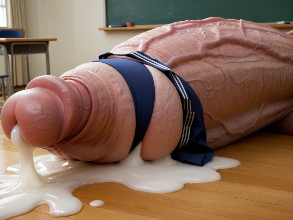Ultra Mega Hyper Enormous Cock, Side View, Underboob AI Porn