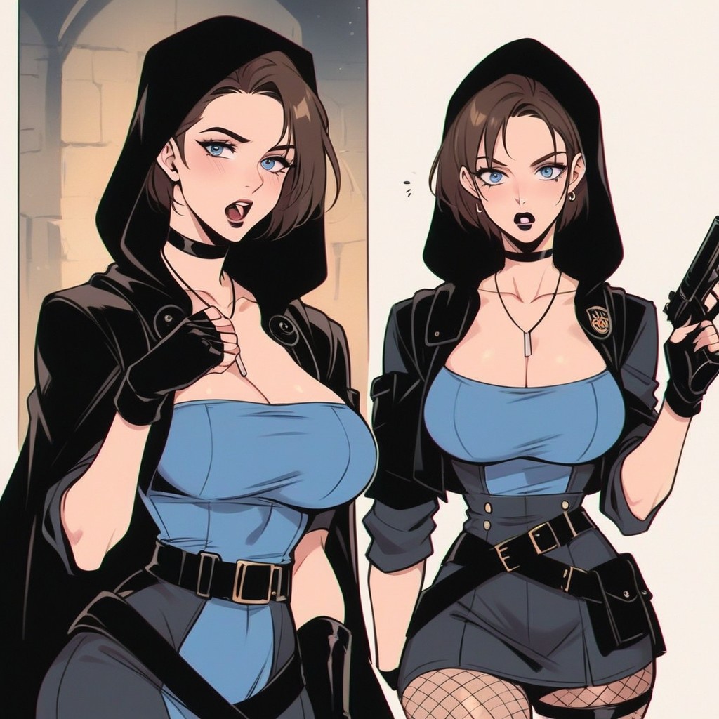 Blue Eyes, Highly Detailed Body Curves, Seductively Poses Hentai AI Porn