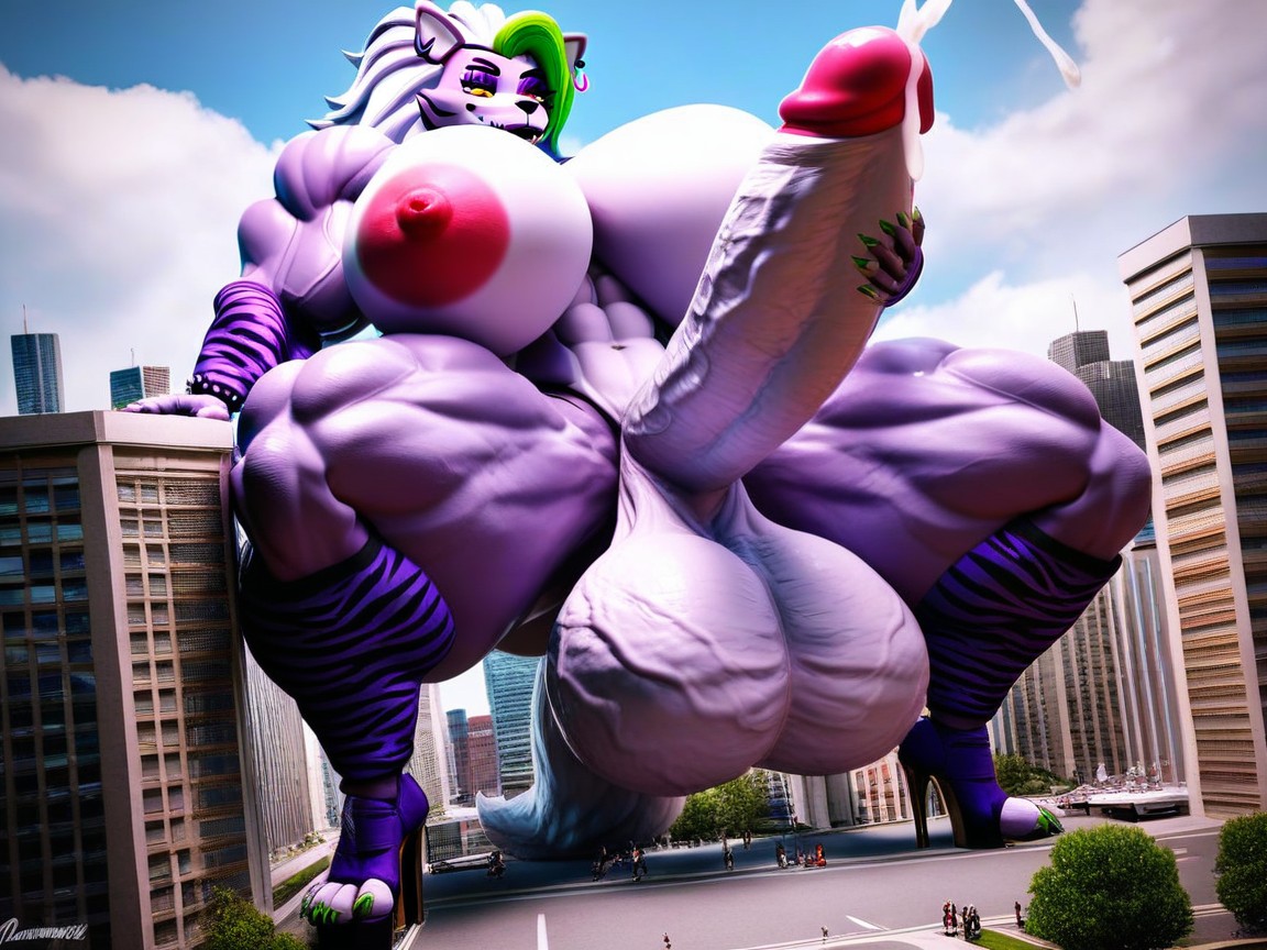 Futanari, Huge Extremely Veiny Cock, City Porno IA Furry