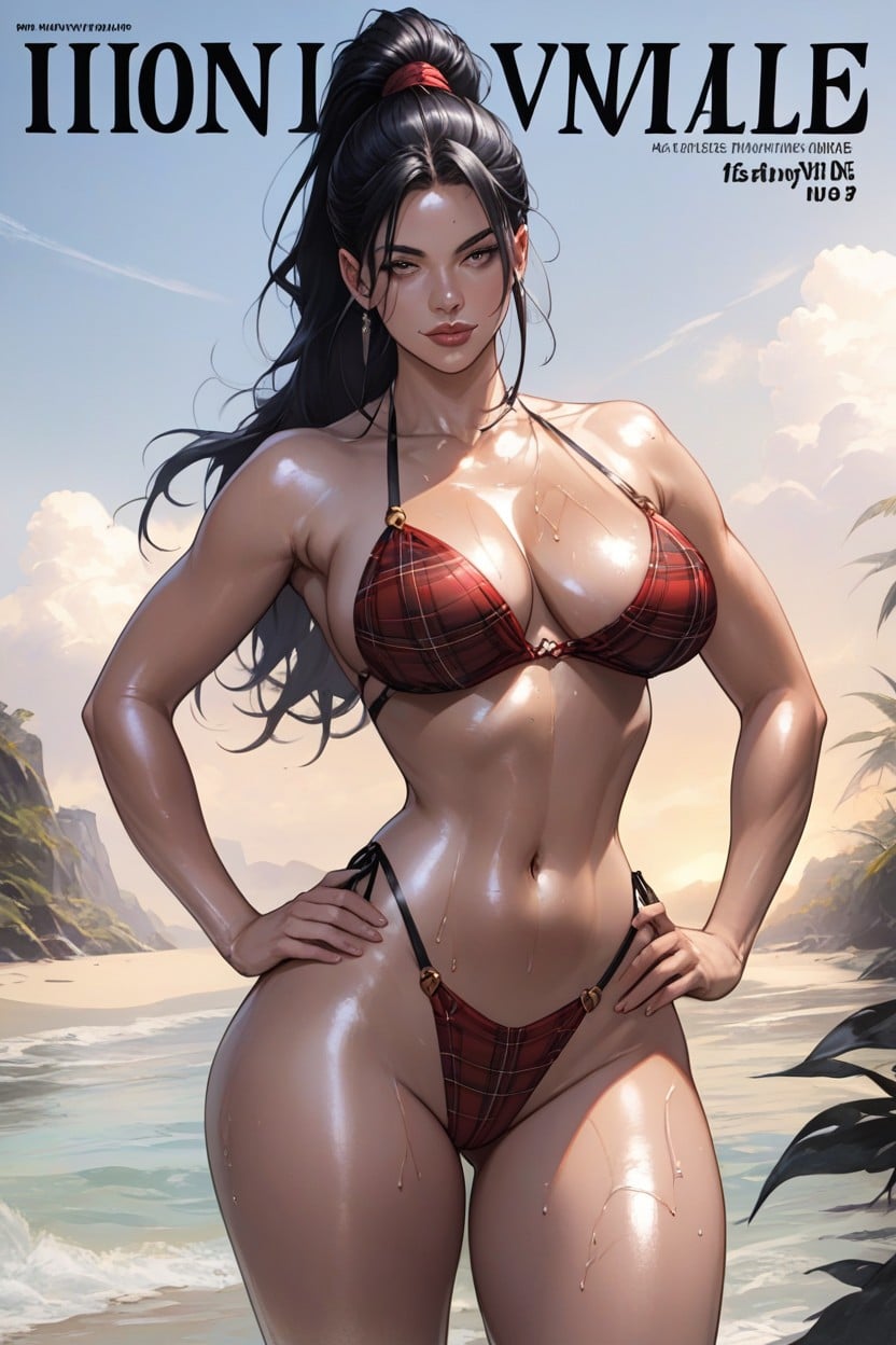 Oiled Skin, Wasp Waist, Thick Thighs Hentai AI Porn