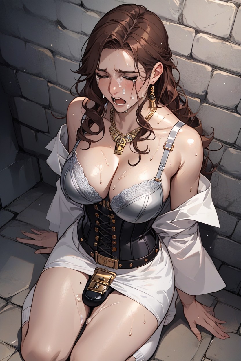 Struggling On Rock, Medieval, Steel Bra Hentai AI Porn