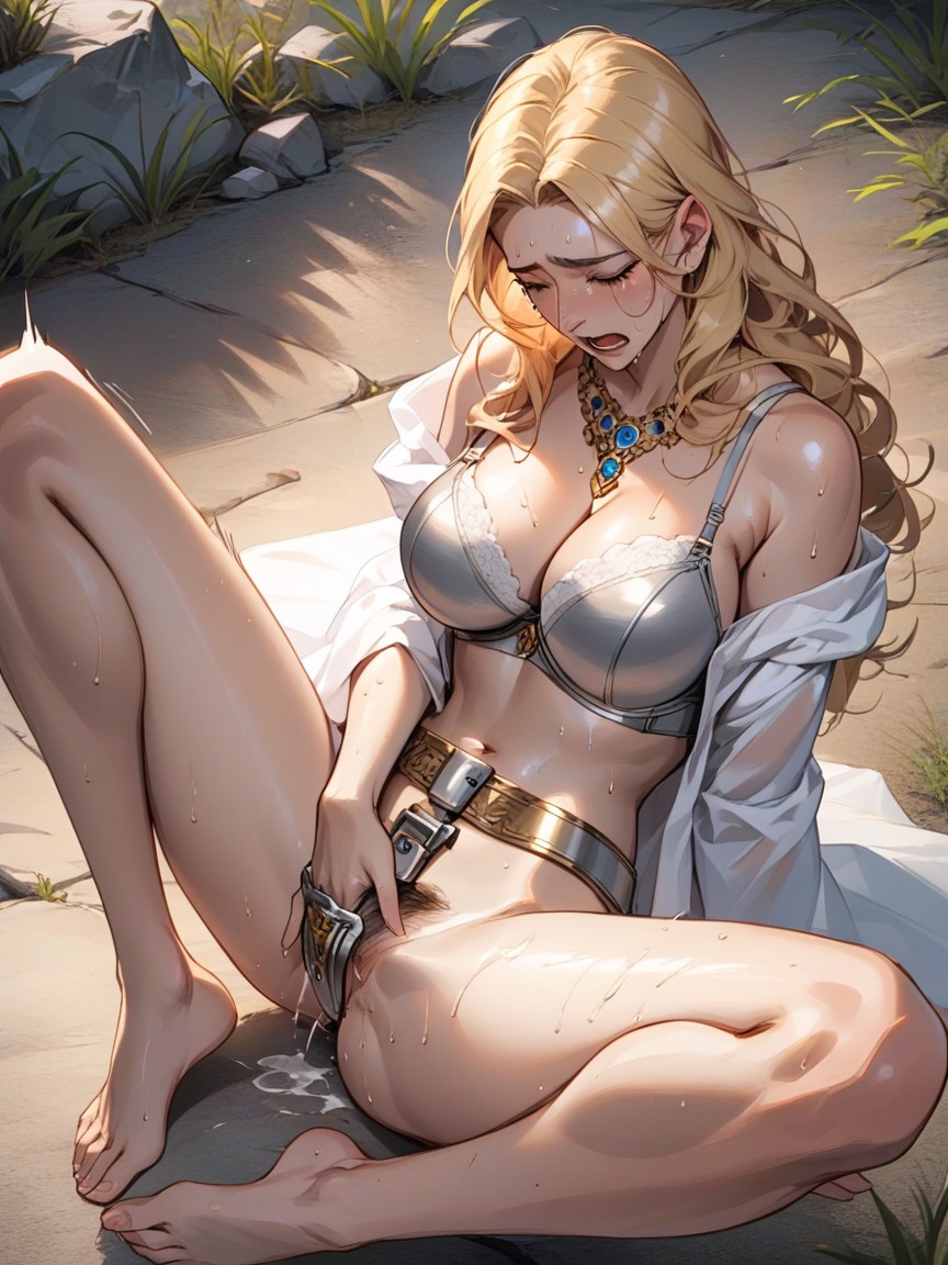 Chastity Belt Made Of Stone, Wet Clothes, Waist Hentai AI Porn