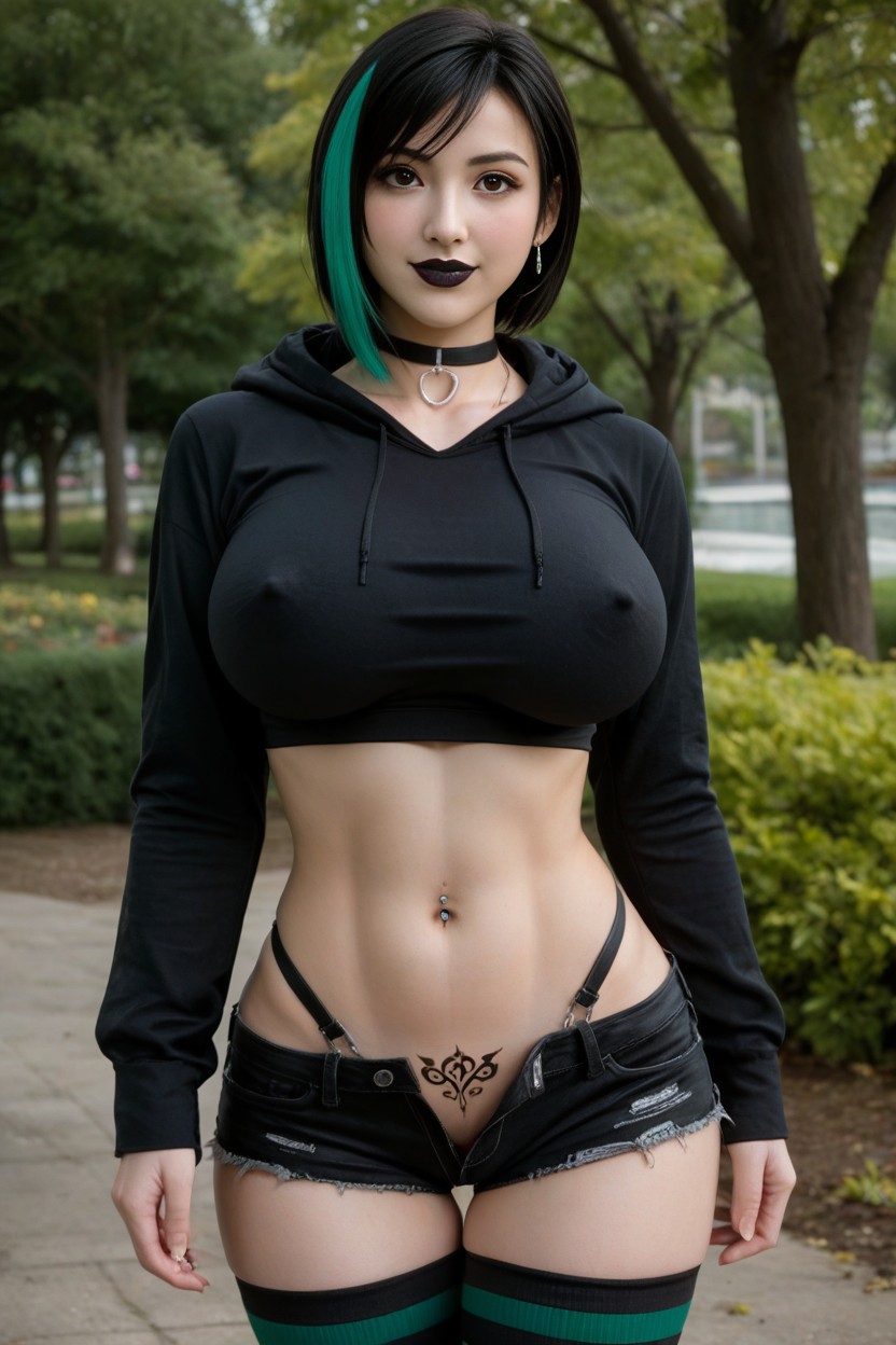 Tifa, Dark Eyeshadow, Erect Nipples Under Clothes AI Porn