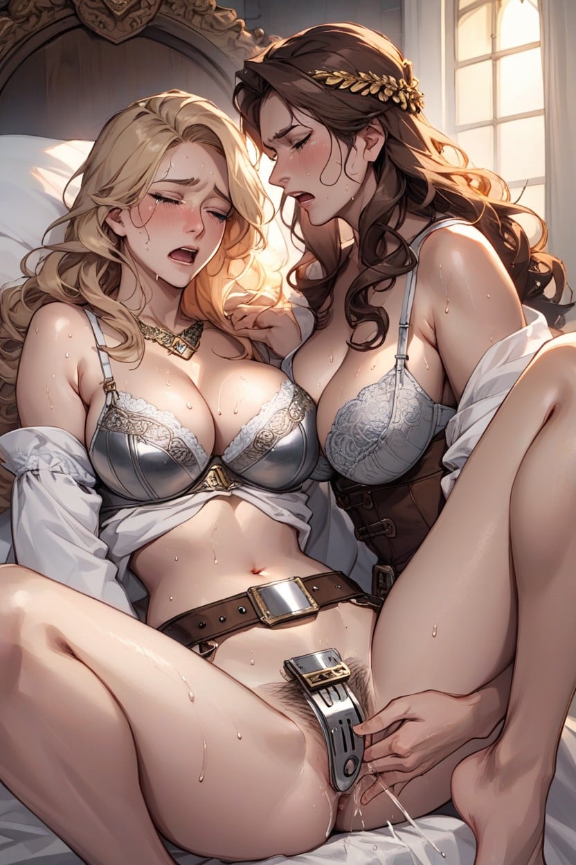 Bra With Lock, Mouth Agape, Straight Hair Hentai AI Porn