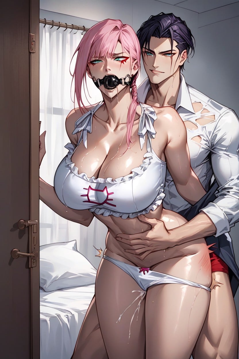 Ripped Clothes , Zero Twodog Lingerie Cosplay Outfit, Levi Ackerman Wear A Boxer Briefs Hentai AI Porn