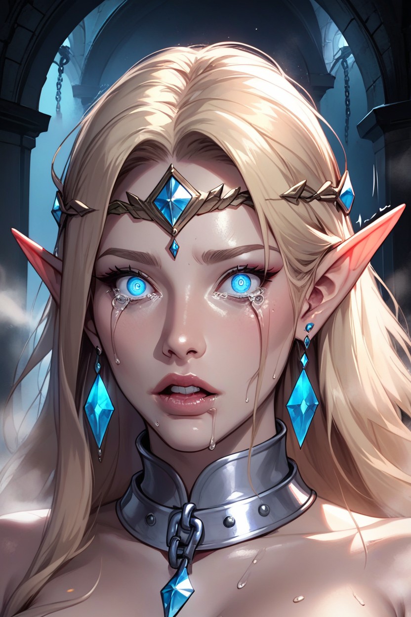 Close Up, Medium Breasts, Silver Circlet Hentai AI Porn