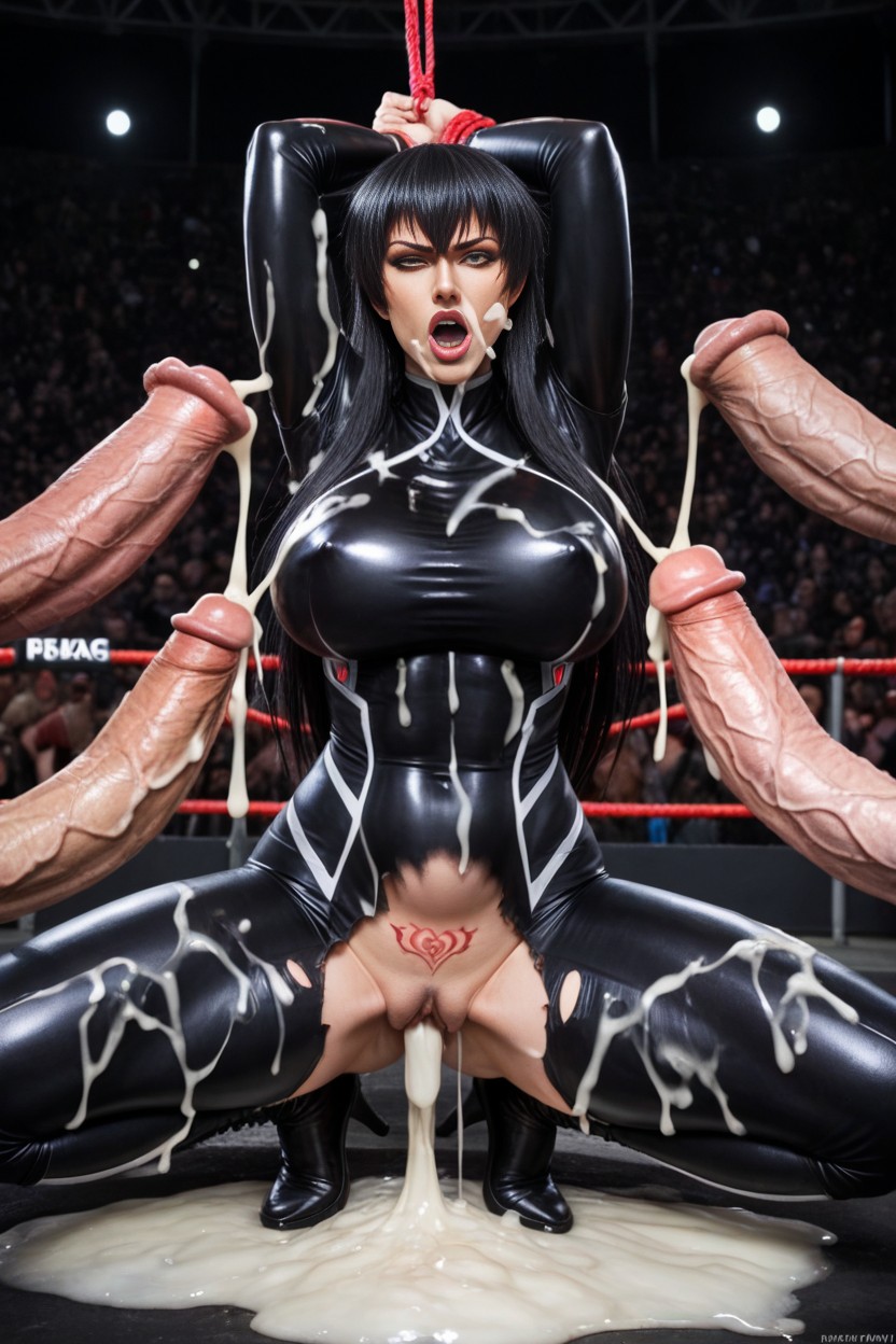 Cum On Body, Futanari Gigantic Angry Dark Evil Black Beast Monster Is Bigger, Cum On Face AI Porn