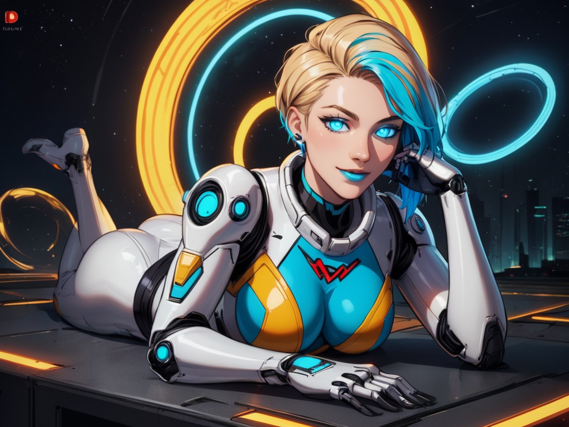 Pale Skin, Science-fiction, Cyborg Superhero Latina KI Porno