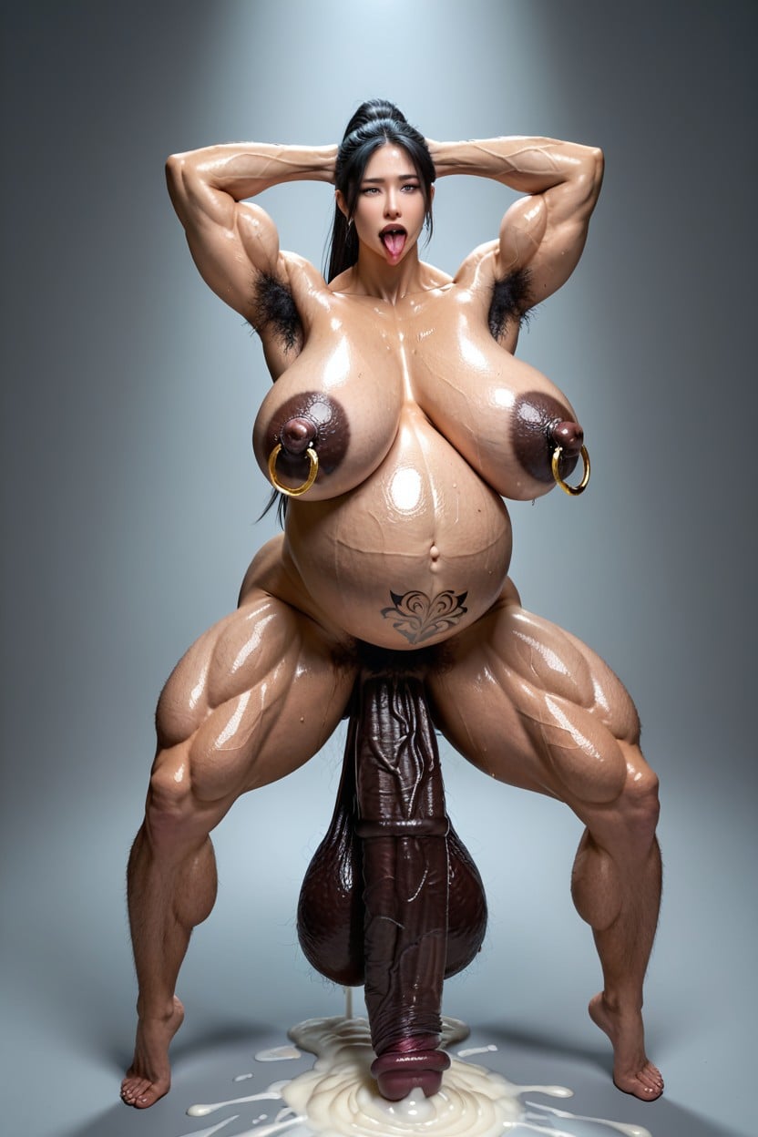 Huge Breast, Squat Pose, Massive Veiny Belly AI國產黃片