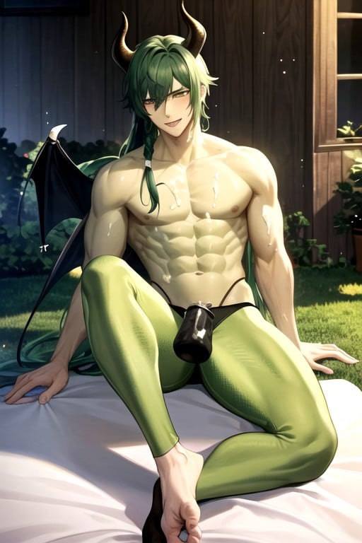 肌肉型, 绿色, Well Defined Body AI同性戀黃片