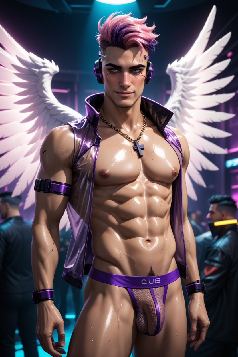 Club, Multi Colored Hair, Exposed Penis AI Gay Porn