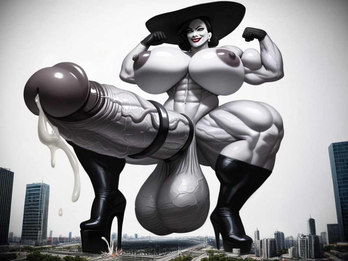 Bodybuilder, Massive Huge, Gigantic Cock Shemale AI Porn