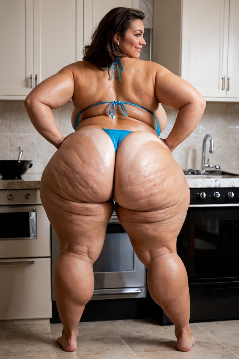 Deep Tanned American Neighbor, Bikini Tan Lines, Sweaty BBW AI Porn