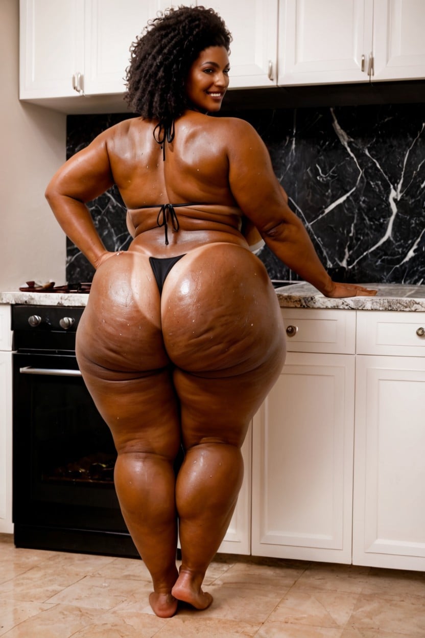 Heavy Tan Lines, Massive Donkey Ass, Ssbbw Ebony AI Porn