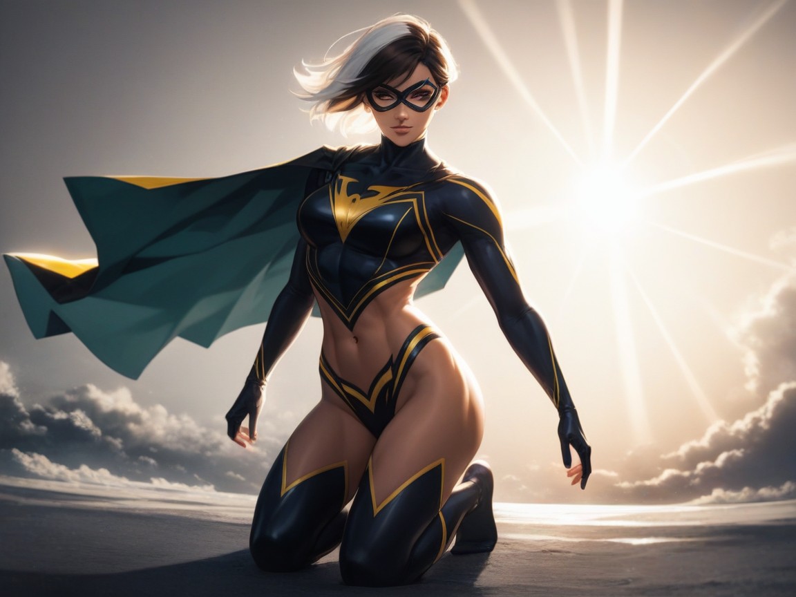 Superhero, Squared Hips, Comic Book Style Art AI Porn