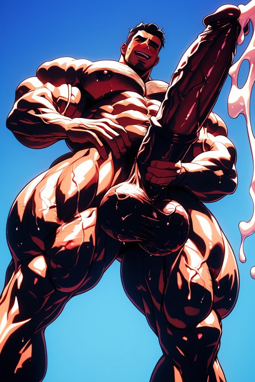 Form Fitting Clothes, Man, Side View AI Gay Porn