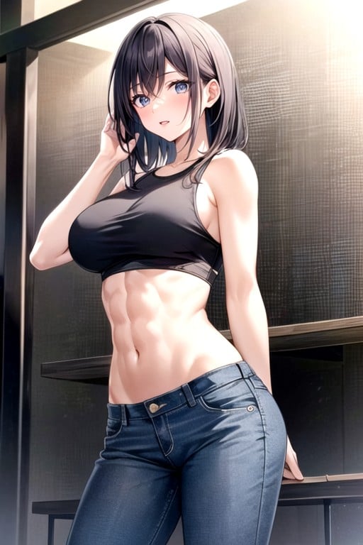 Crop Top, Standing, Fit Hentai AI Porn