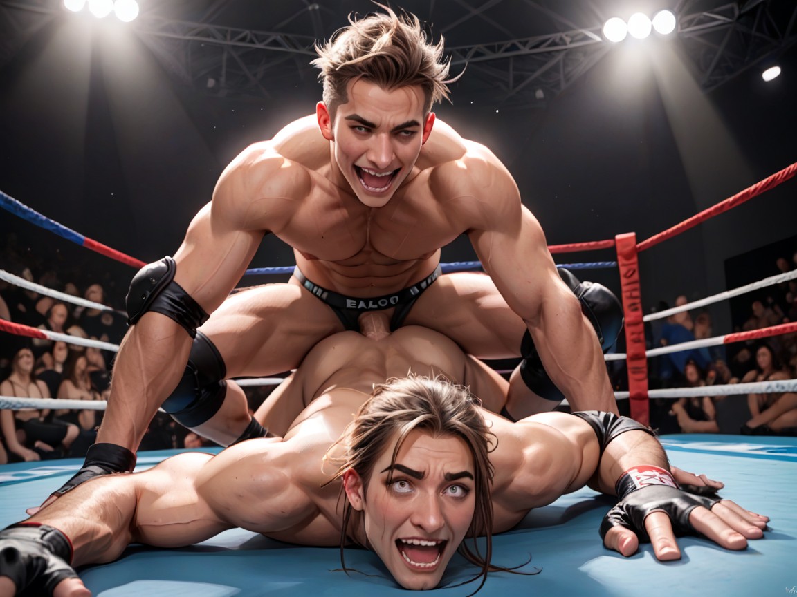 Motion Lines, Wrestling Ring, Laying On Stomach AI Porn