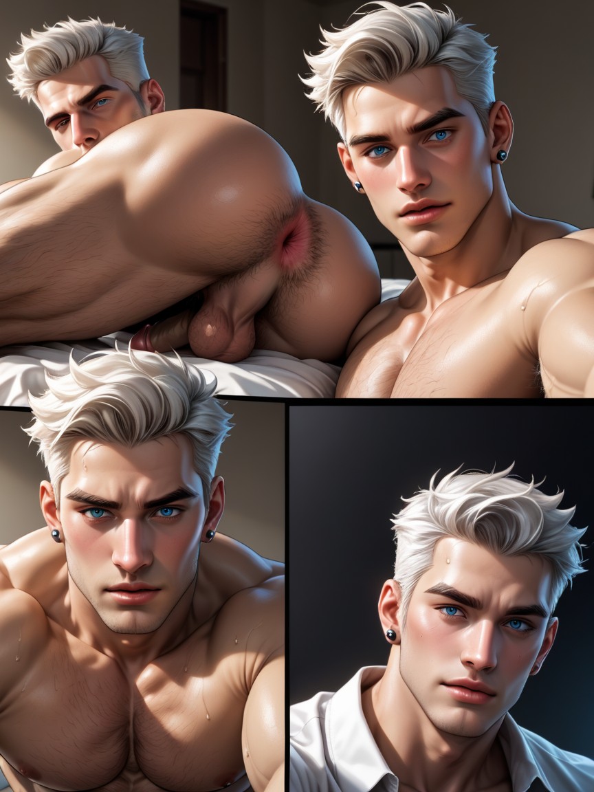 Different Angle, Selfie, Male Focus ゲイAIポルノ