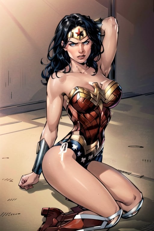 Braços Levantados, 30+, Wonder Woman (dc) Hentai IA pornografia