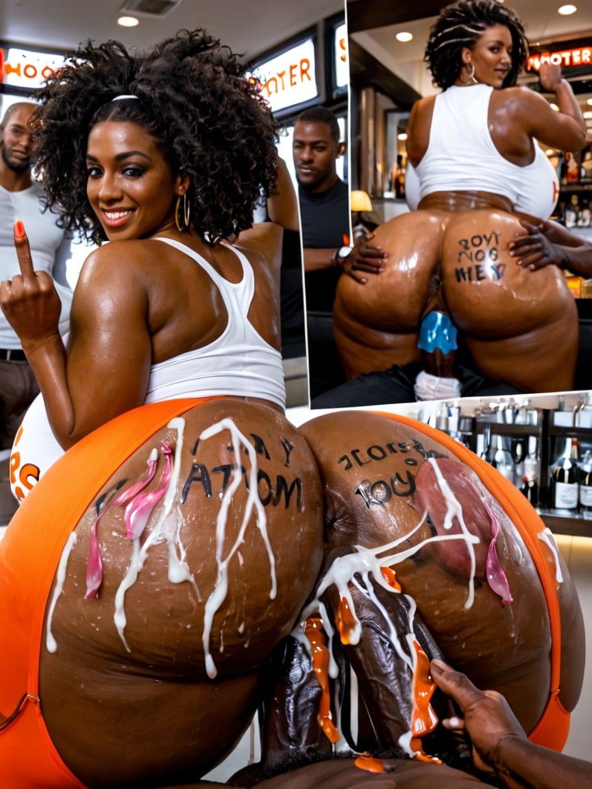 Creampie, Cellulite Ebony Ass, Cumshot Ebony AI Porn