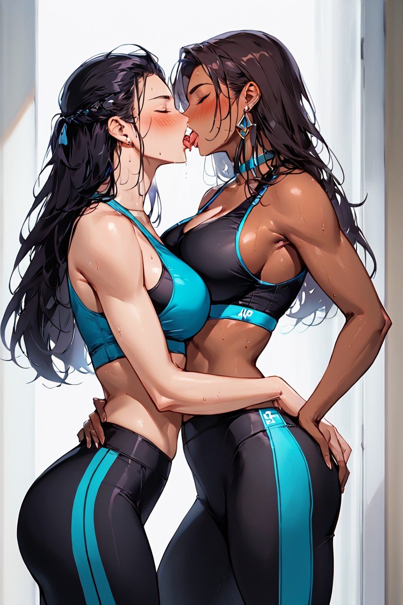 Straight, 18+, Lesbian Kissing Indian AI Porn