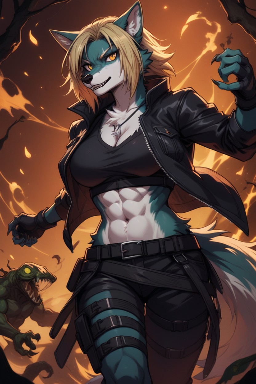 Fury Aya Brea From Parasite Eve, Wolf Furry AI Porn