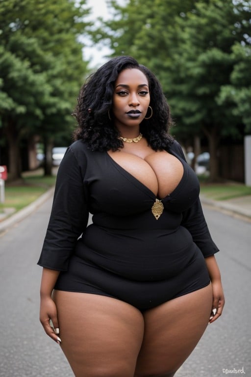 African, Black Lipstick, Massive Hips Shemale AI Porn