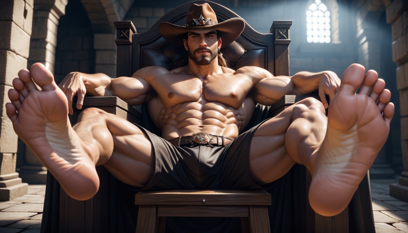 Master Cowboy, Looking At Viewer, Muscular AI Gay Porn