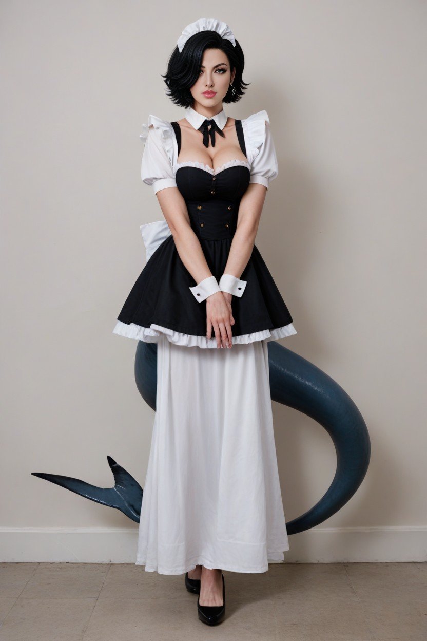 全身, Maid Costume, Attractive Face人妖AI色情